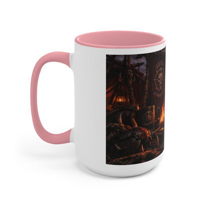 Viking Warcamp Accent Mug — Norse Battle Scene Coffee Cup