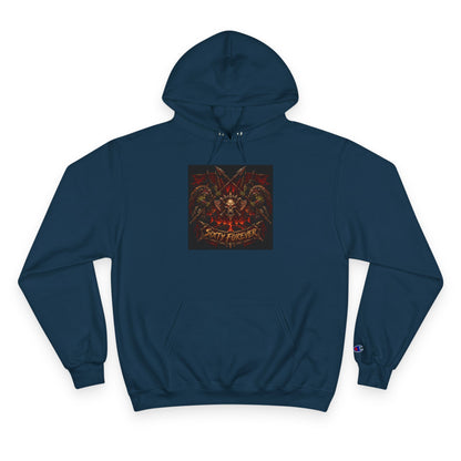 Champion Hoodie — Gothic Floral Skull Graphic Pullover