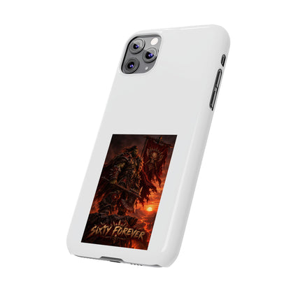 Slim Phone Case — Dark Viking Warrior 'Sixty Forever' Graphic