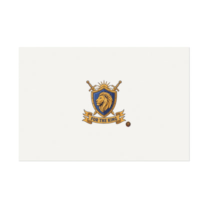 Lion Crest Watercolor Poster — 'Bow to the King' Matte Art Print
