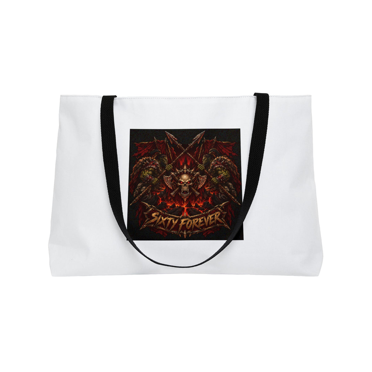 Weekender Tote Bag — 'Stay Forever' Gothic Skull Rocker Tote