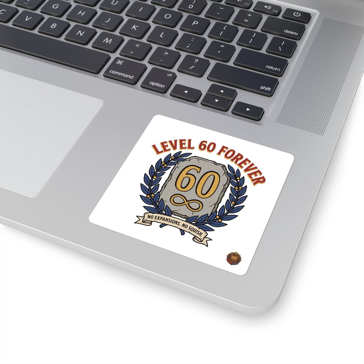 Square Sticker — "Level 60 Forever" 60th Birthday Gaming Milestone Sticker