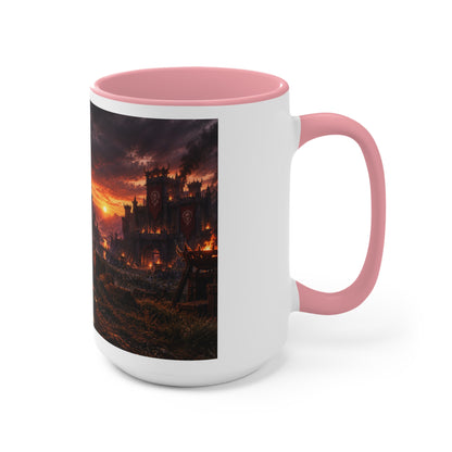 Viking Warcamp Accent Mug — Norse Battle Scene Coffee Cup