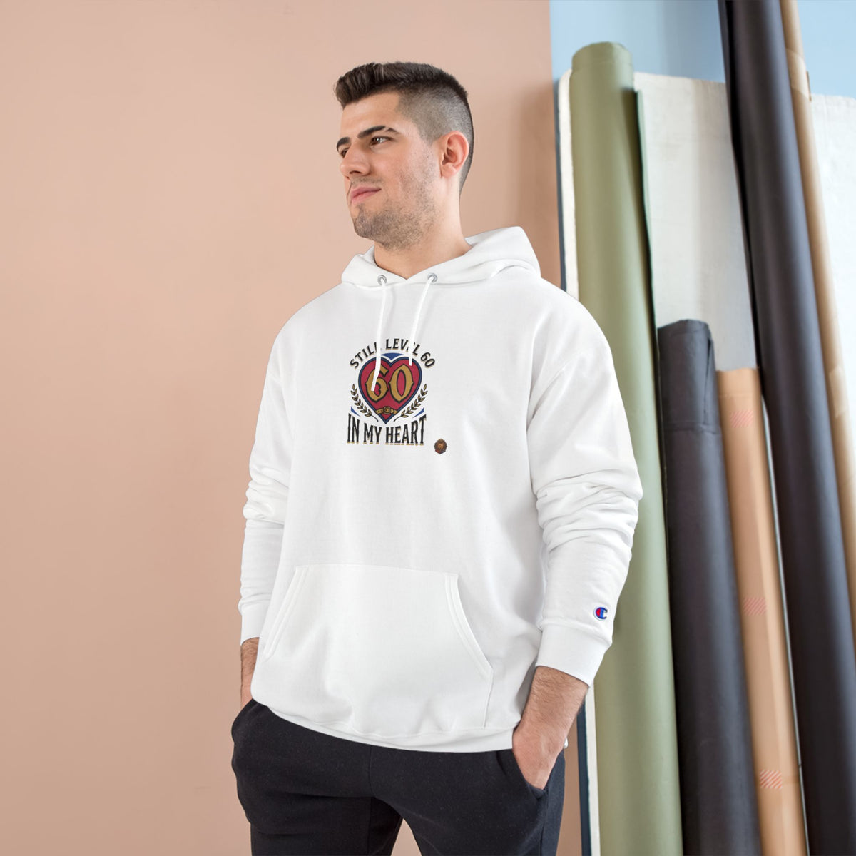 60th Birthday Hoodie - "Still 60 In My Heart" Champion-Style Pullover