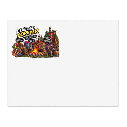 Sticker Sheet — "Level 60 Forever" Camping Gamer Sticker