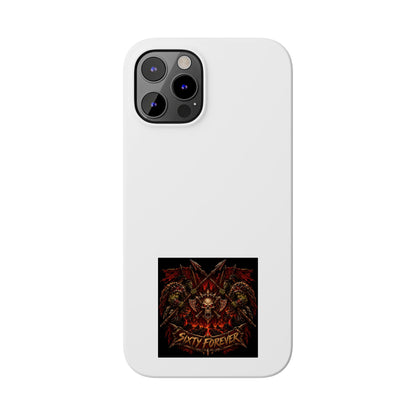 Slim Phone Case — 'Sixty Forever' Gothic Skull & Wings Design