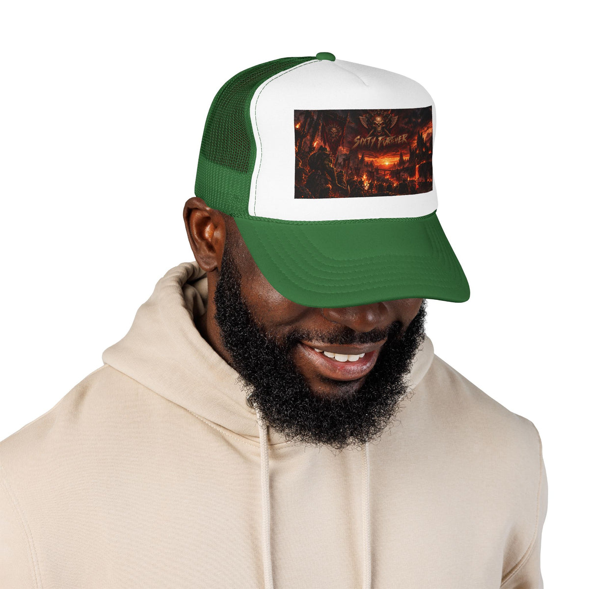 Foam Trucker Hat — Dark Fantasy 'Satanic' Apocalypse Graphic Cap