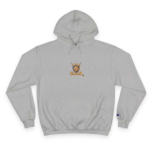 Champion Hoodie — Small Gold Crest Logo Athletic Pullover