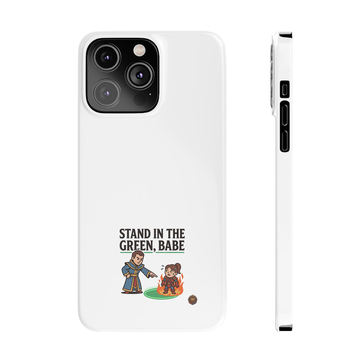 Stand in the Green, Babe Slim Phone Case — Funny Golf Cartoon Phone Cover