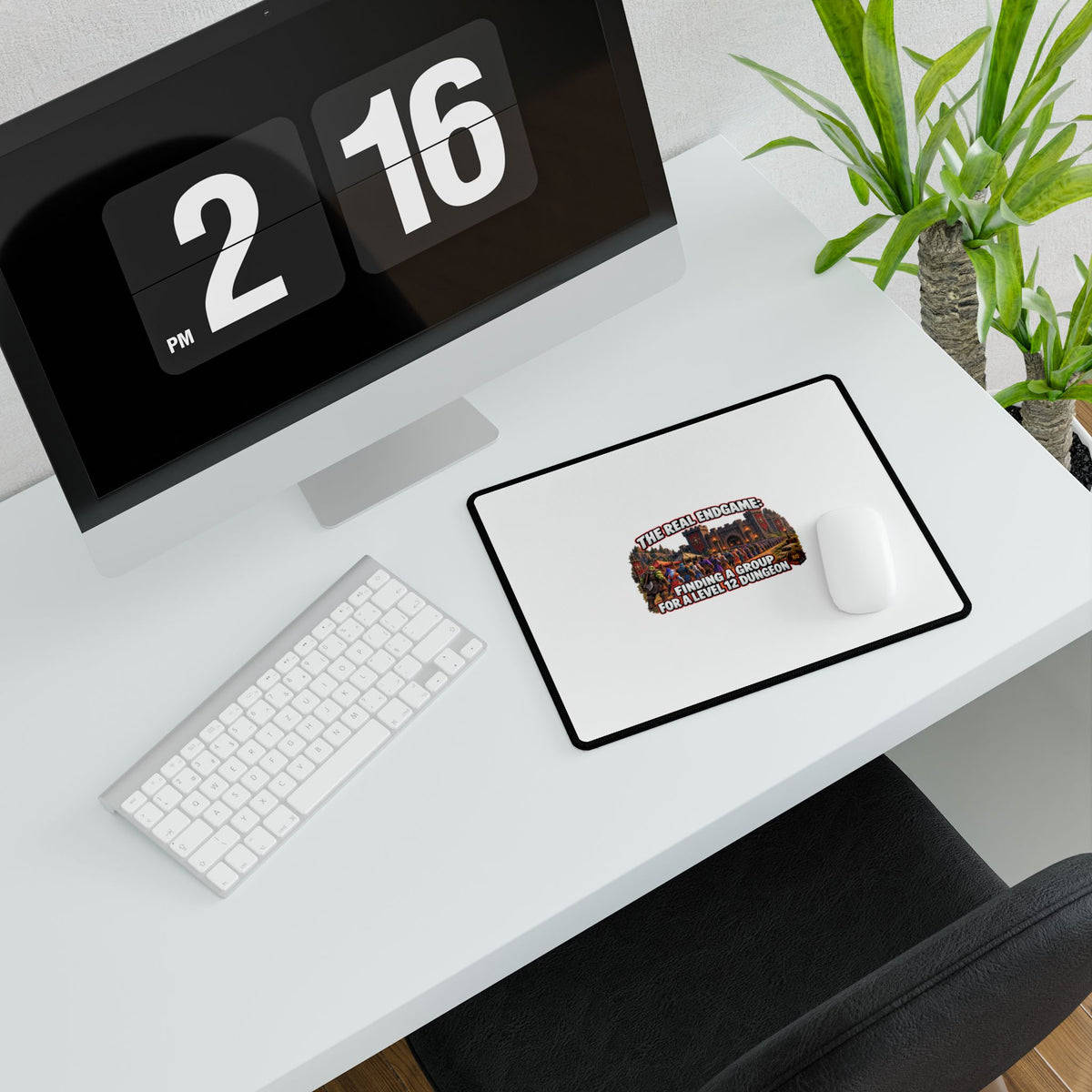 Gaming Desk Mat — "The Real Endgame: Finding a Group for a Level 12 Dungeon"