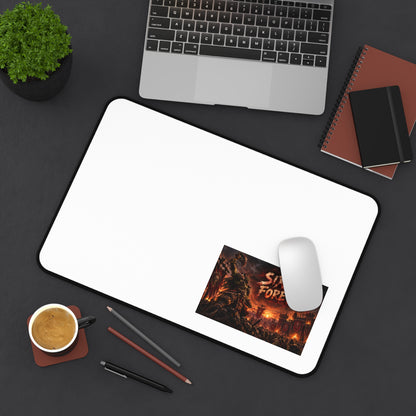 Sixty Forever Apocalypse Desk Mat — Large Gaming Mouse Pad with Fiery Horror Artwork