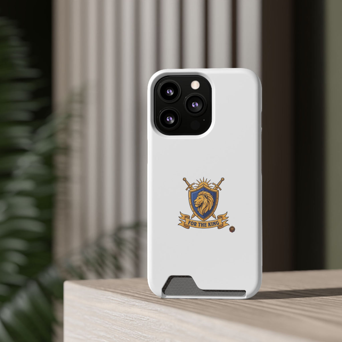 Lion Crest Phone Card Case — 'For The King' Slim Wallet Phone Case
