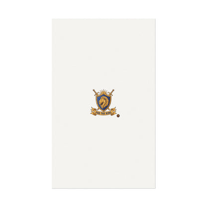 Lion Crest Watercolor Poster — 'Bow to the King' Matte Art Print