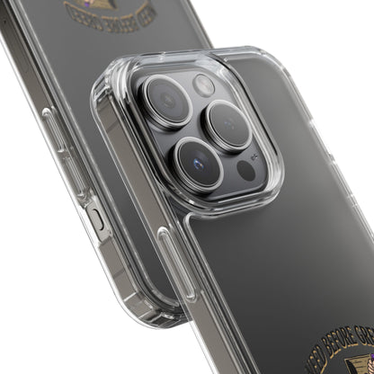 Clear Phone Case — "Need Before Greed" Treasure Chest Design