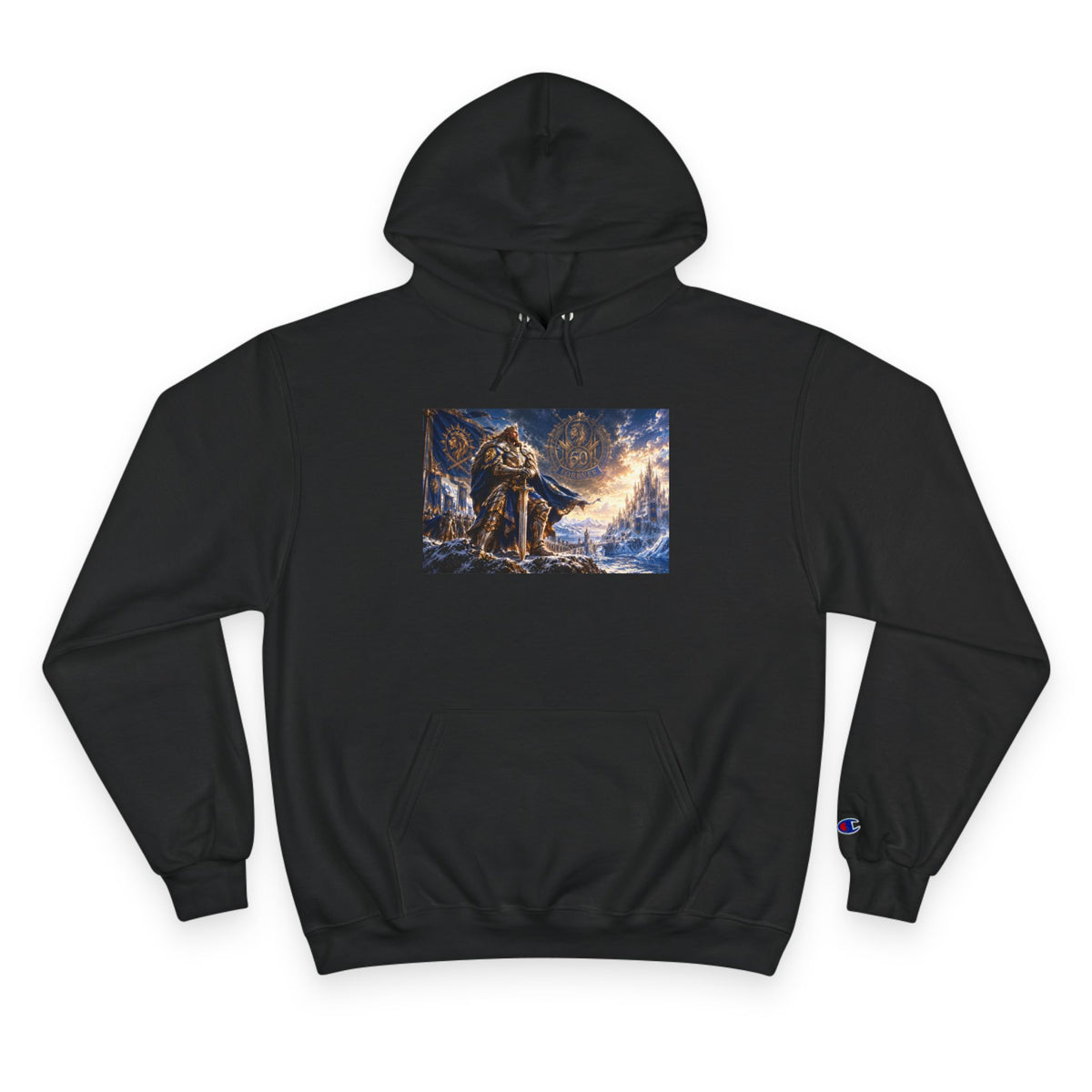 Viking Warrior Winter Hoodie – Norse Longship Battle Graphic