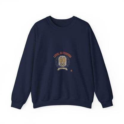 60th Birthday Crewneck Sweatshirt – "Level 60 Forever" Retro Badge