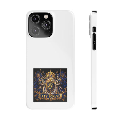 Slim Phone Case — "Sixty Forever" Shield Knight Graphic