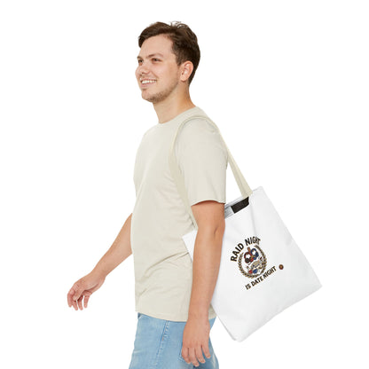 Raid Night Is Date Night Tote Bag — Military Police Themed Canvas Tote