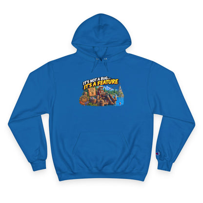 Champion Hoodie — "It's Not a Bug, It's a Feature" Retro Gamer Graphic Hoodie