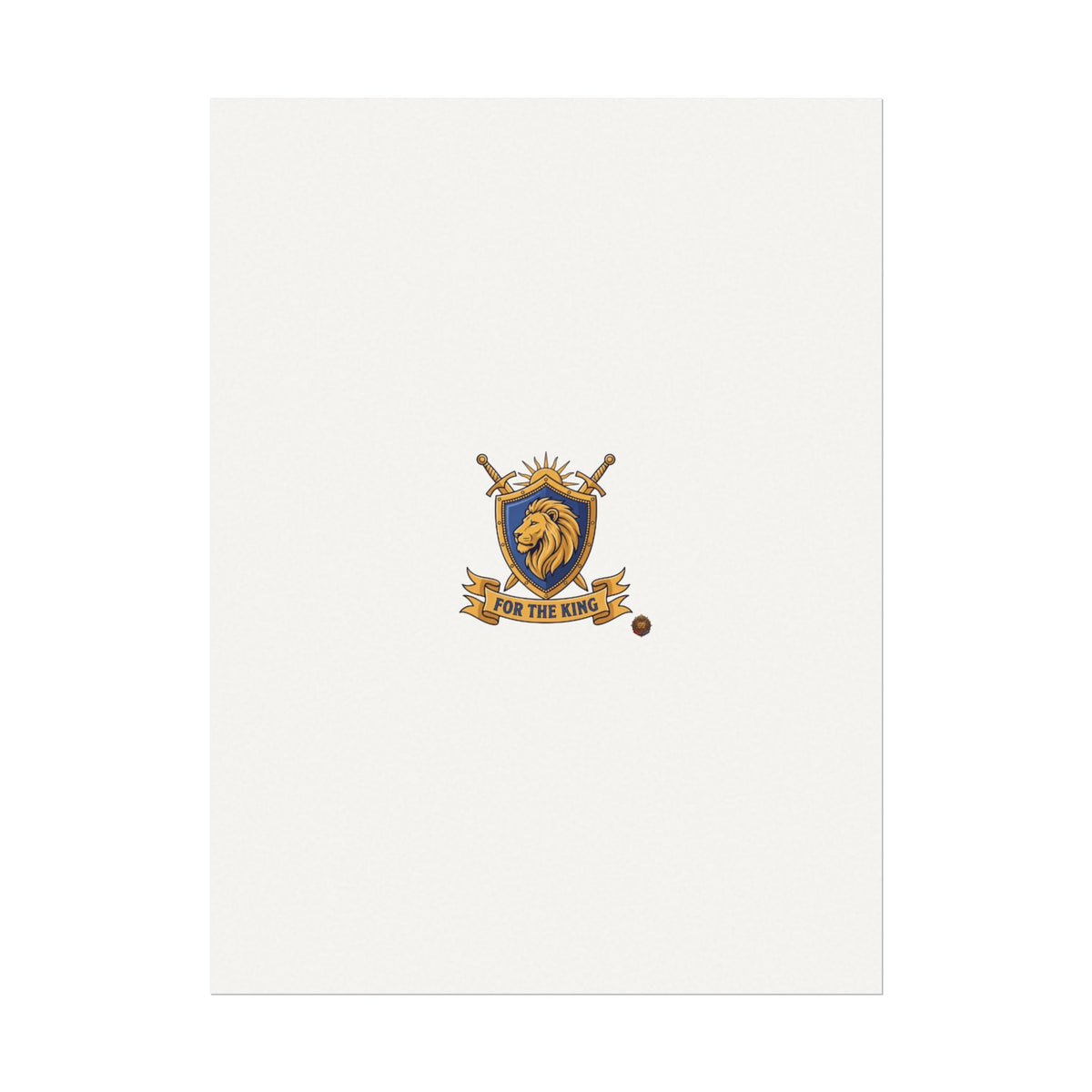 Lion Crest Watercolor Poster — 'Bow to the King' Matte Art Print