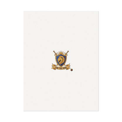 Lion Crest Watercolor Poster — 'Bow to the King' Matte Art Print