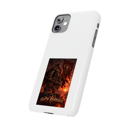 Slim Phone Case — Dark Viking Warrior 'Sixty Forever' Graphic