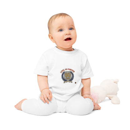 60th Birthday Baby T-Shirt — "Level 60 Forever" Retro Gamer Celebration Tee