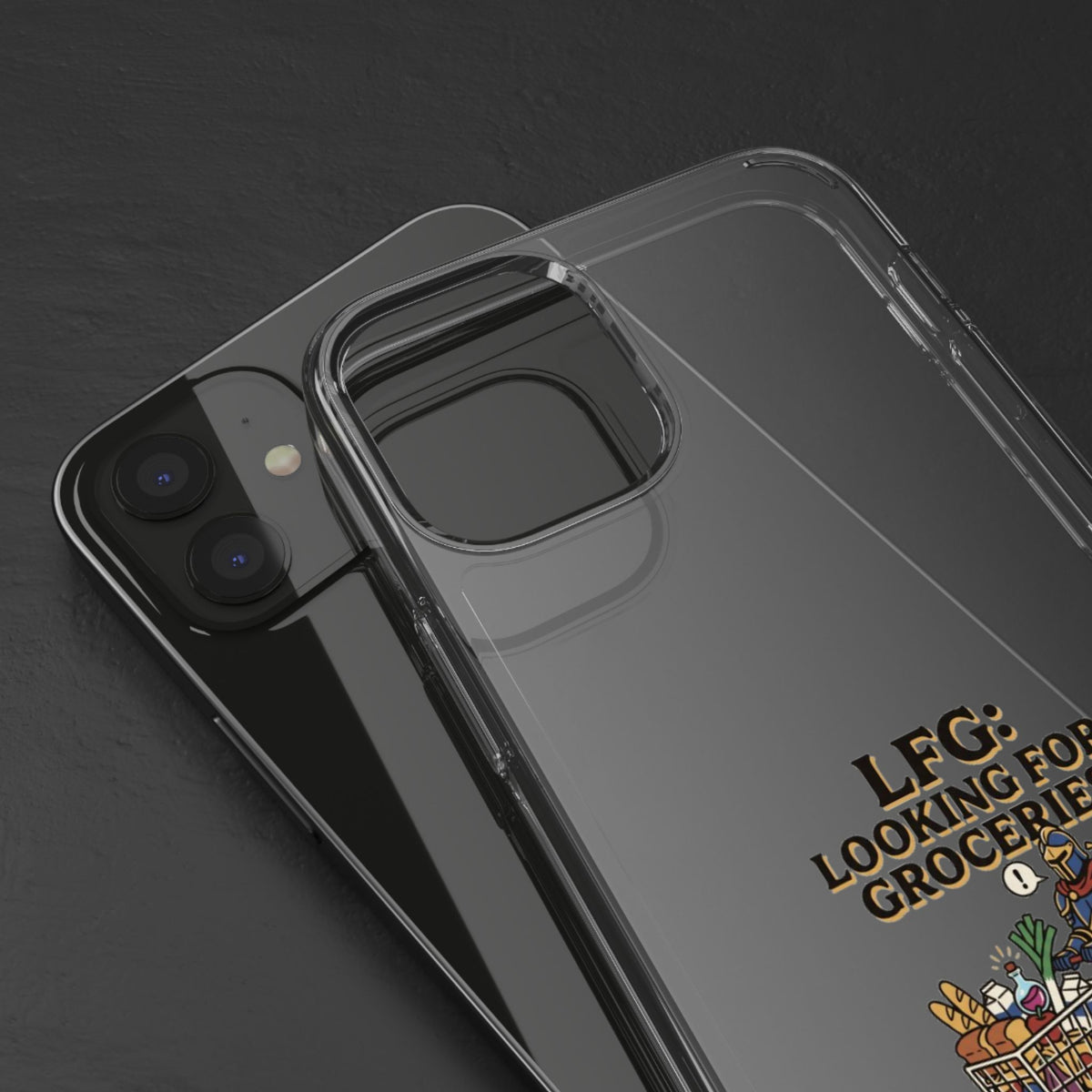 Clear Phone Case — “LFG: Looking For Groceries” Grocery Shopper Design