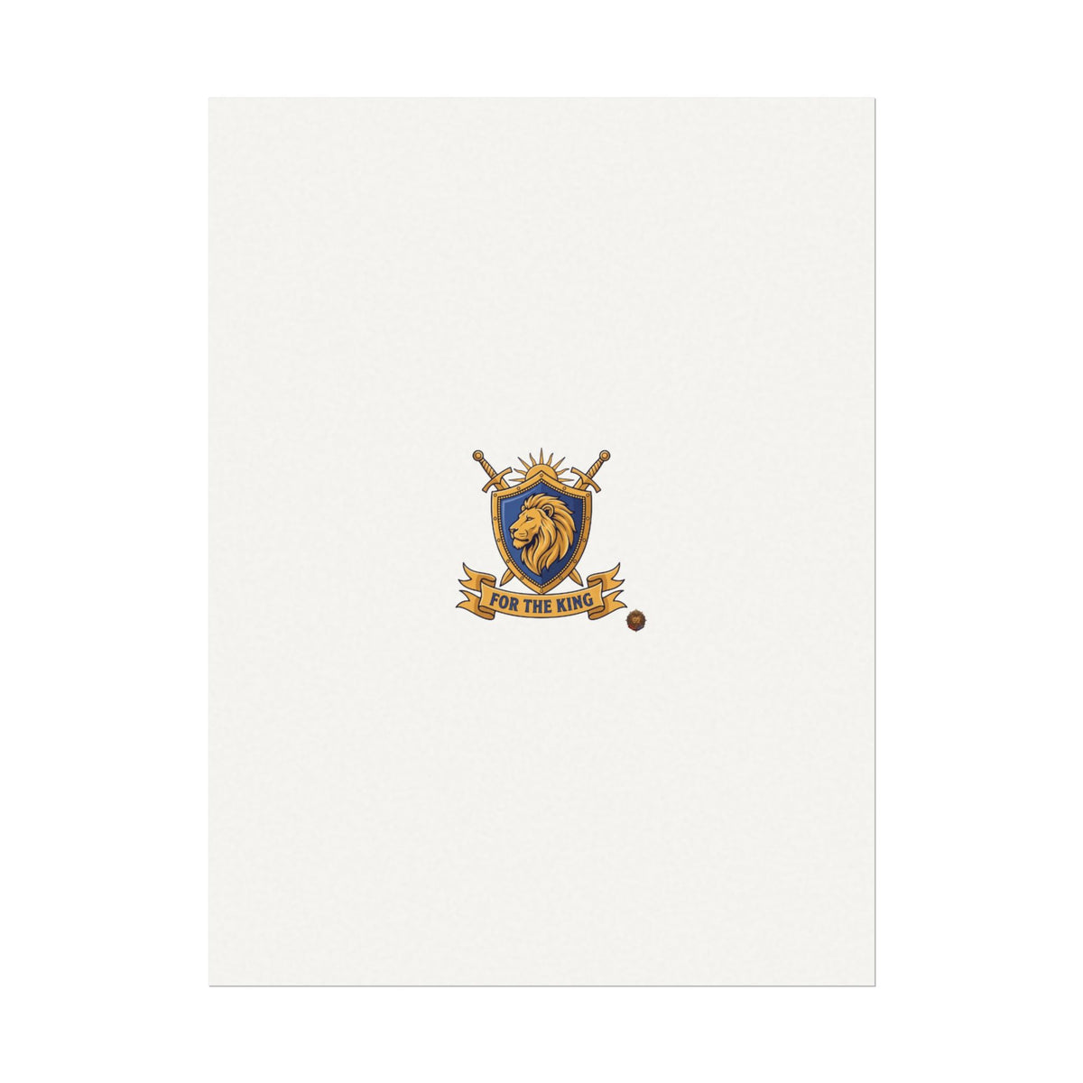 Lion Crest Watercolor Poster — 'Bow to the King' Matte Art Print