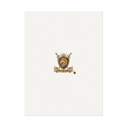 Lion Crest Watercolor Poster — 'Bow to the King' Matte Art Print