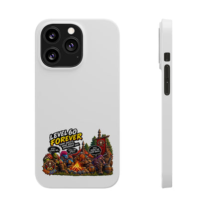 Level 60 Forever Slim Phone Case — Retro RPG Camping Gamer Design