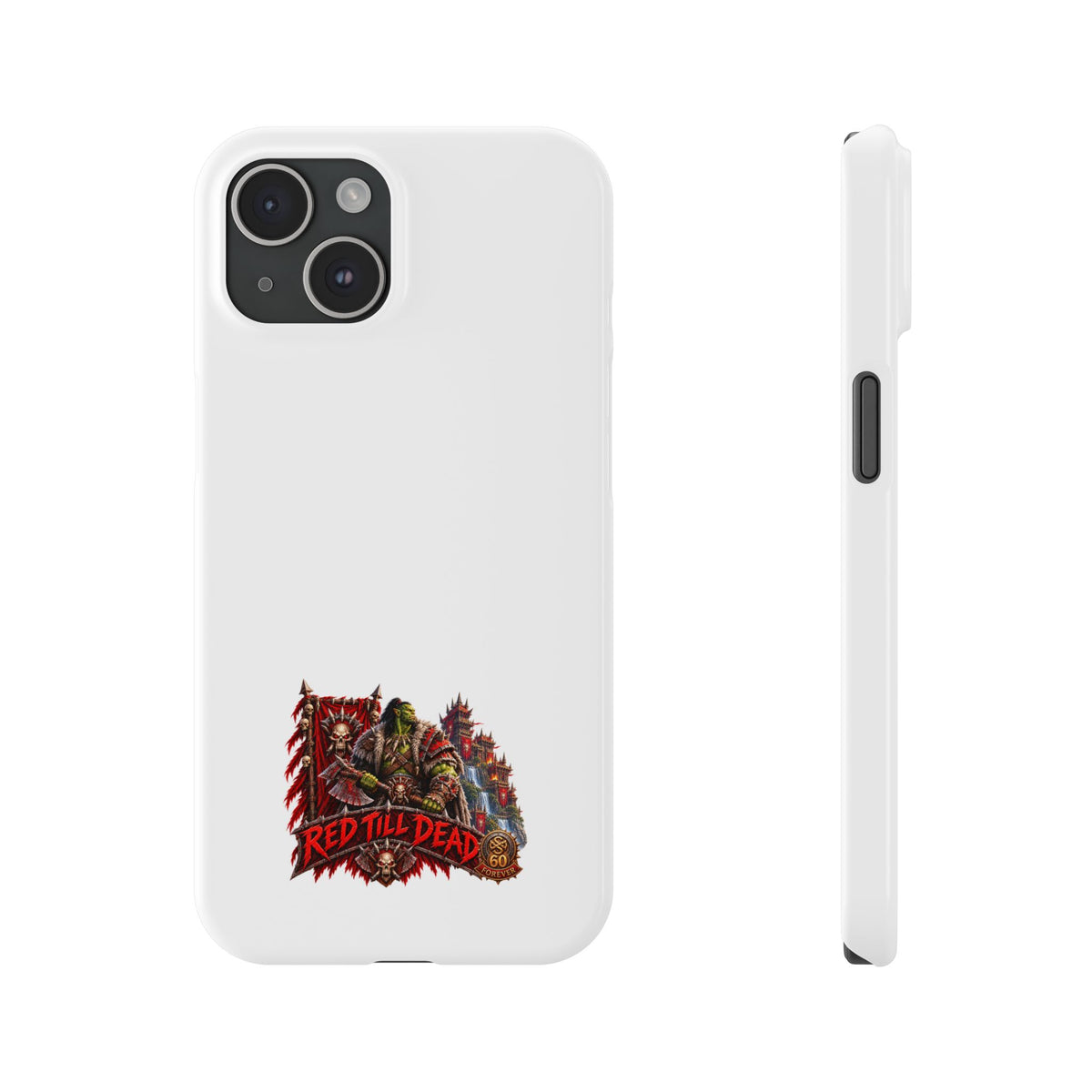 Slim Phone Case — “Red Till Dead” Vintage Horror Graphic
