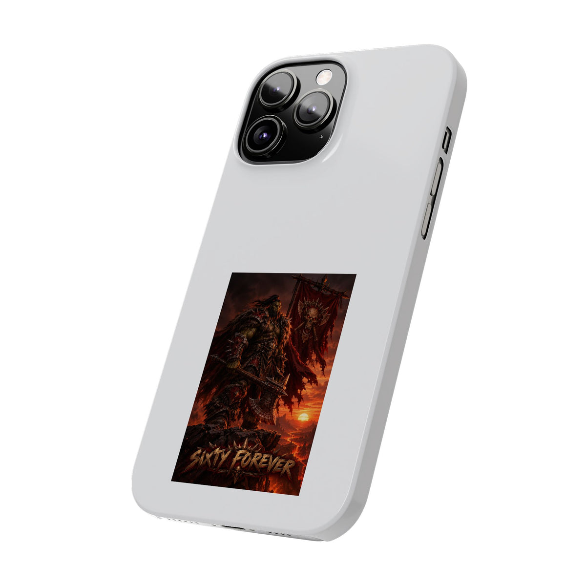 Slim Phone Case — Dark Viking Warrior 'Sixty Forever' Graphic