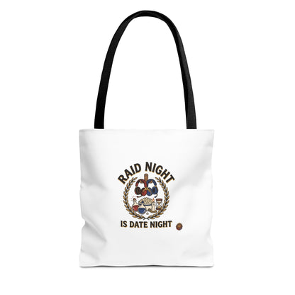 Raid Night Is Date Night Tote Bag — Military Police Themed Canvas Tote