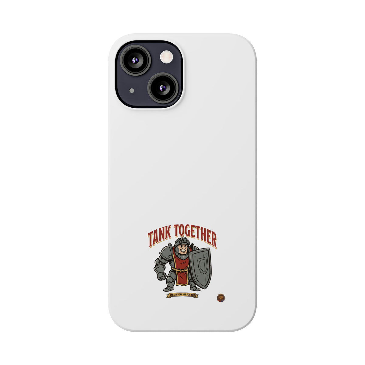 Slim Phone Case — "Tank Together" Medieval Tank Warrior Design