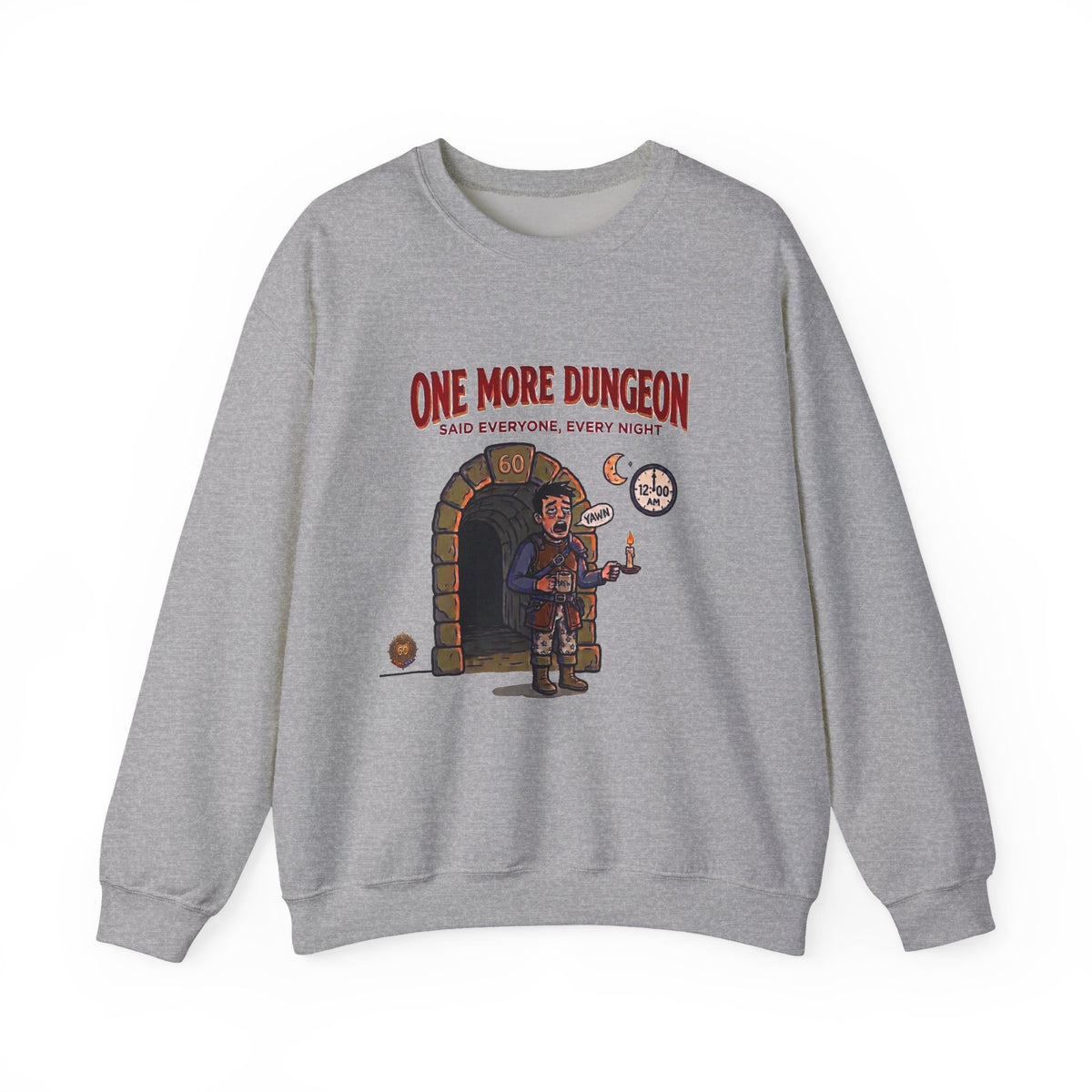 One More Dungeon Graphic Sweatshirt — Funny RPG Gamer Crewneck