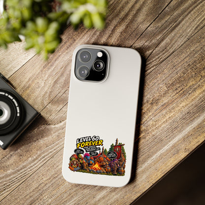 Level 60 Forever Slim Phone Case — Retro RPG Camping Gamer Design