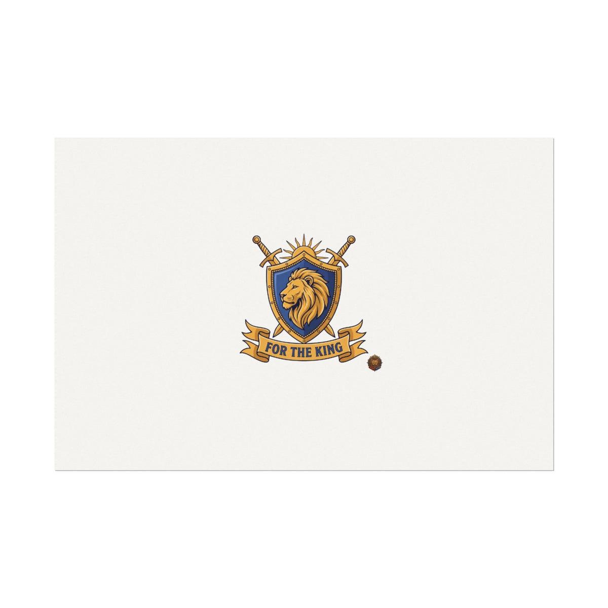 Lion Crest Watercolor Poster — 'Bow to the King' Matte Art Print