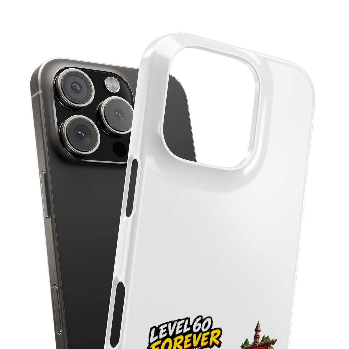 Level 60 Forever Slim Phone Case — Retro RPG Camping Gamer Design