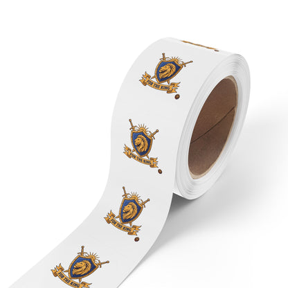 Round Sticker Roll — 'For The King' Lion Crest Label