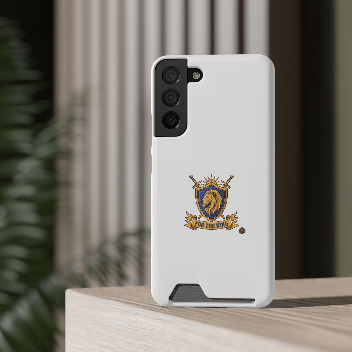 Lion Crest Phone Card Case — 'For The King' Slim Wallet Phone Case