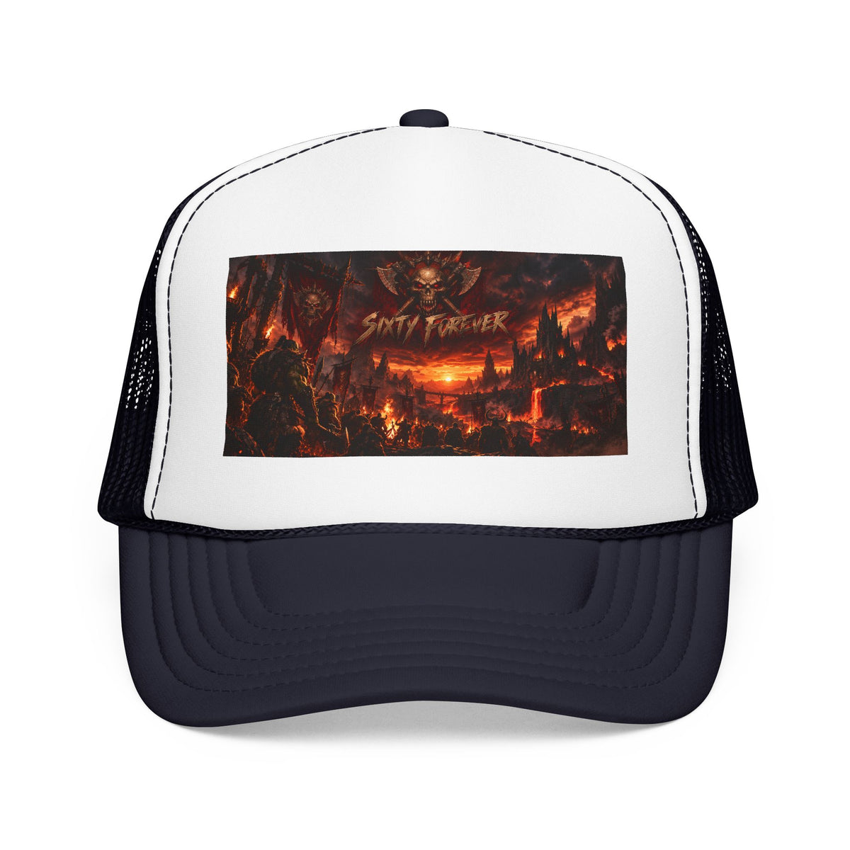 Foam Trucker Hat — Dark Fantasy 'Satanic' Apocalypse Graphic Cap