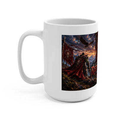 Red Till Dead Skull Banner 15oz Mug — Gothic Fantasy Coffee Cup