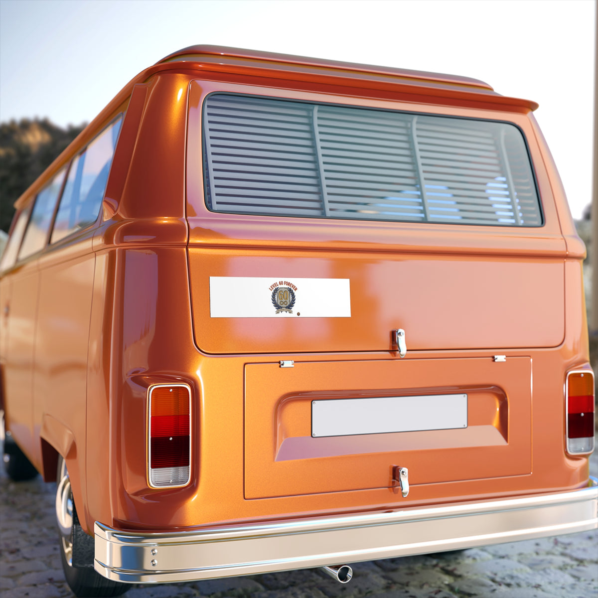 60th Birthday Bumper Sticker — "Level 60 Forever" Retro Crest