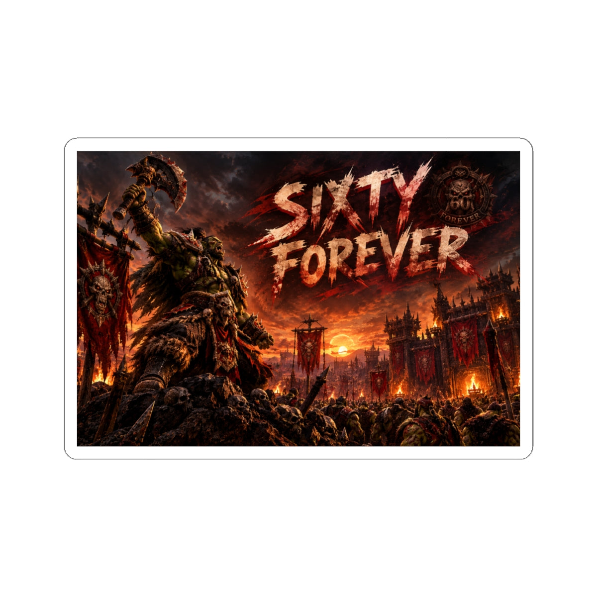 Sixty Forever War Scene Sticker