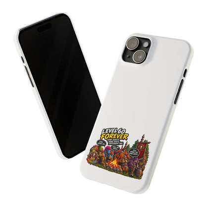 Level 60 Forever Slim Phone Case — Retro RPG Camping Gamer Design