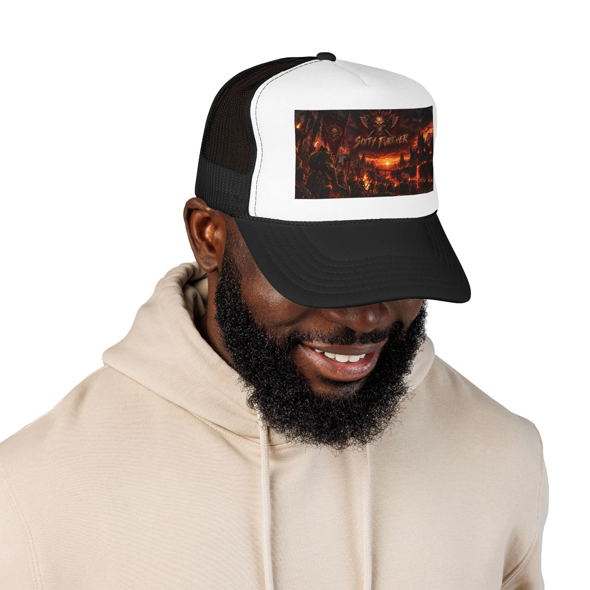 Foam Trucker Hat — Dark Fantasy 'Satanic' Apocalypse Graphic Cap