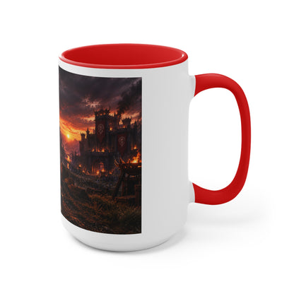 Viking Warcamp Accent Mug — Norse Battle Scene Coffee Cup
