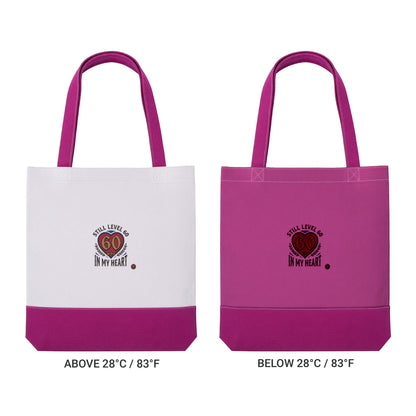 60th Birthday Thermochromic Tote Bag — "Still Lives in My Heart" Heat-Reacting Gift Tote