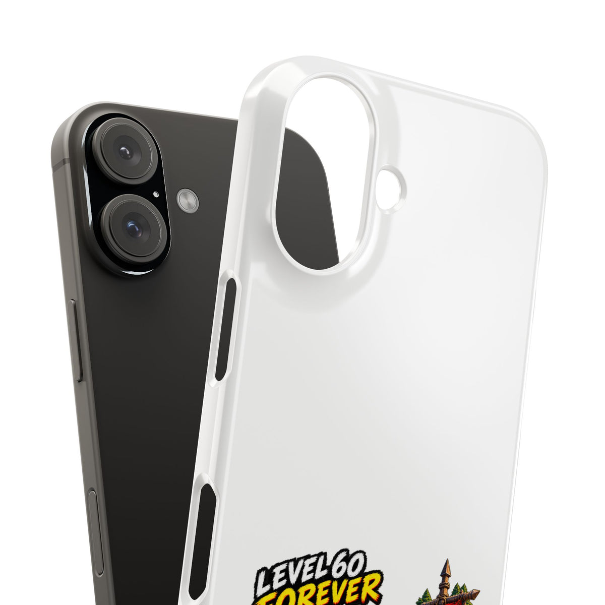 Level 60 Forever Slim Phone Case — Retro RPG Camping Gamer Design